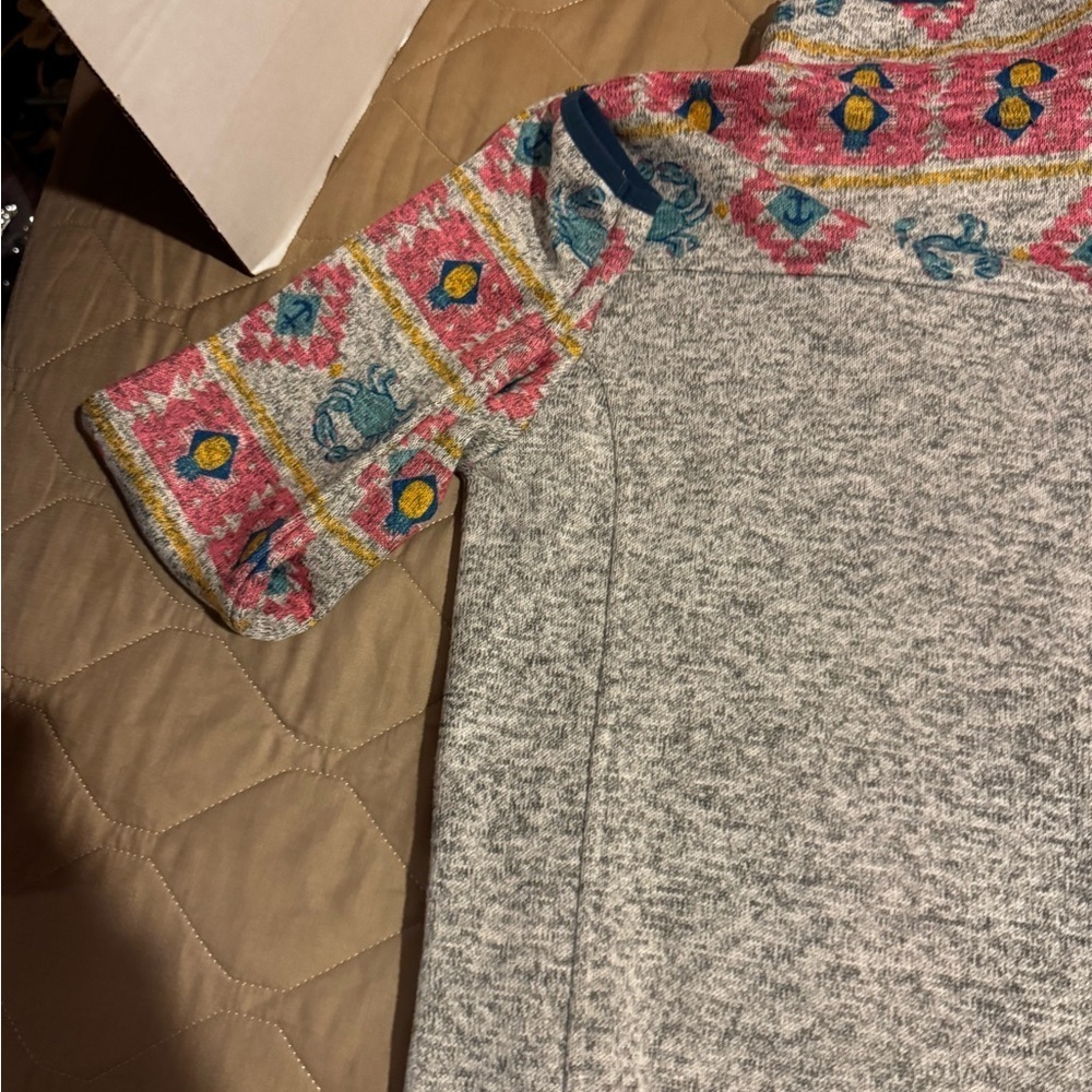 Simply Southern Women's Gray Crab Knit Snap Pullover Pockets SMALL Long Sleeve - Picture 14 of 14